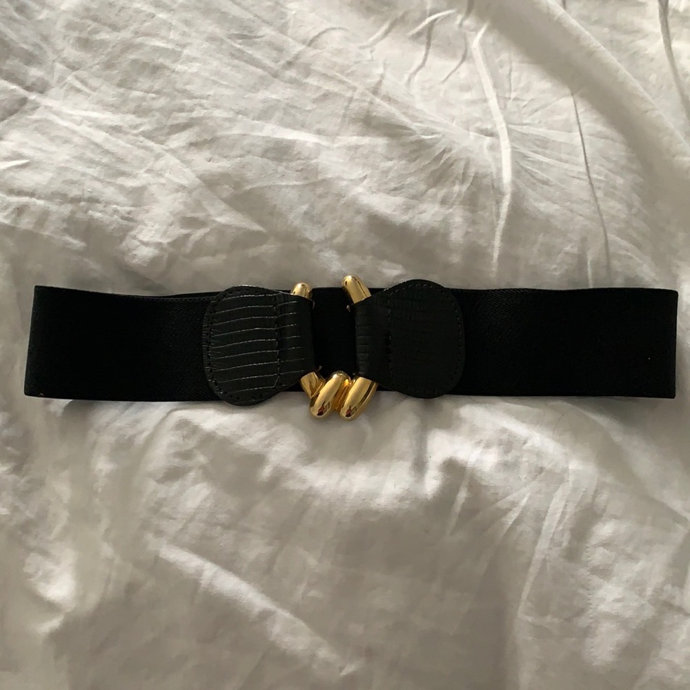 Black and gold elastic belt